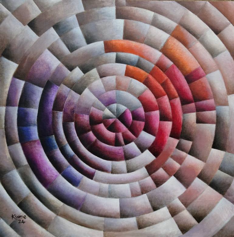 Original Bauhaus Abstract Painting by Katy Wroe