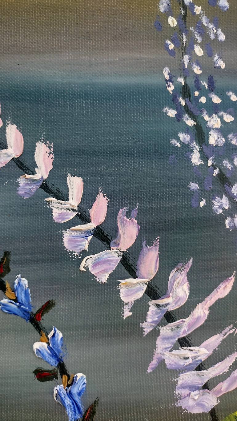 Original Color Field Painting Floral Painting by Estefani Memije Feliciano