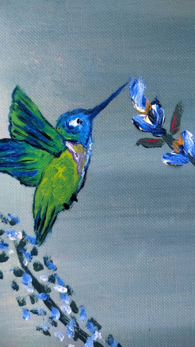 Original Color Field Painting Floral Painting by Estefani Memije Feliciano