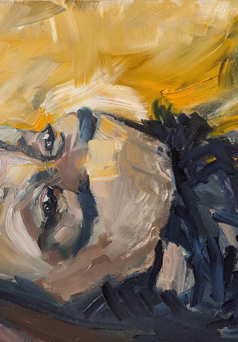 Original Expressionism People Painting by Eva Levy