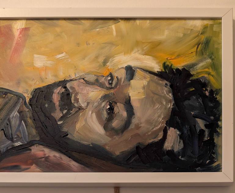 Original Expressionism People Painting by Eva Levy