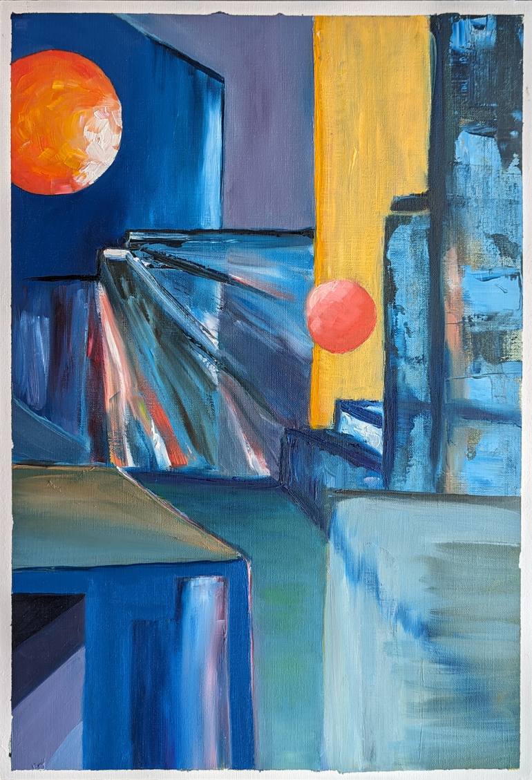 Original Abstract Expressionism Abstract Painting by Eva Levy