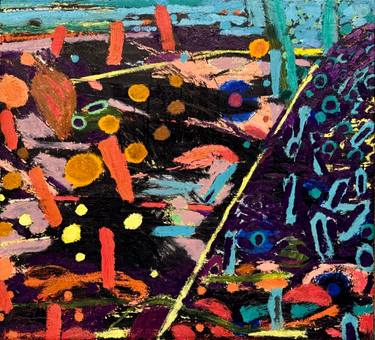 Original Abstract Beach Painting by Larry Graeber