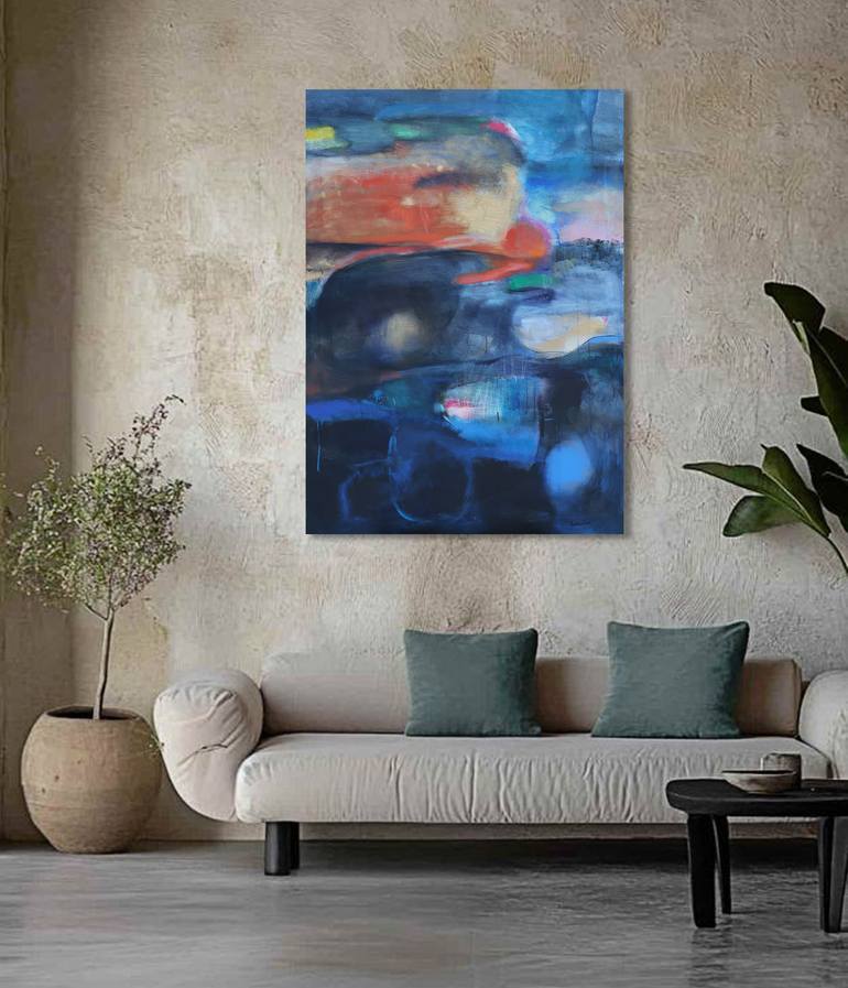 composition with gold and orange Original Painting by artem andreichuk