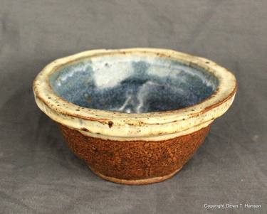 Small Bowl, Organic, Blue/White/Earth Tone thumb
