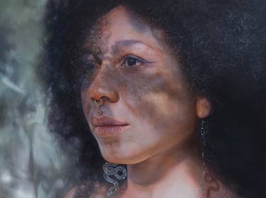 Original Photorealism People Painting by Roos Van Der Vliet