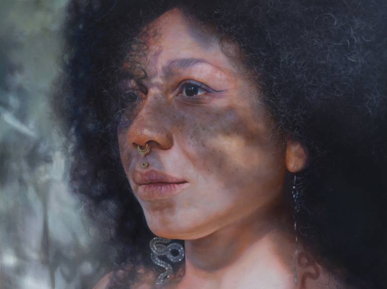 Original Photorealism People Paintings by Roos Van Der Vliet