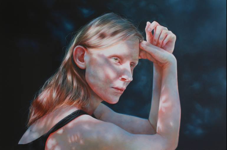 Original Photorealism People Paintings by Roos Van Der Vliet