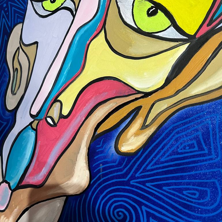 Original Abstract People Painting by Sargis Yesayan