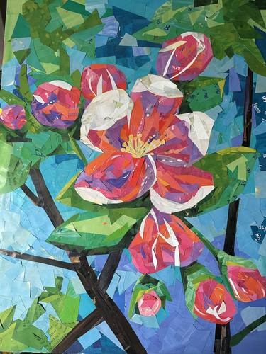 Original Abstract Expressionism Nature Collage by Janine Bednarski