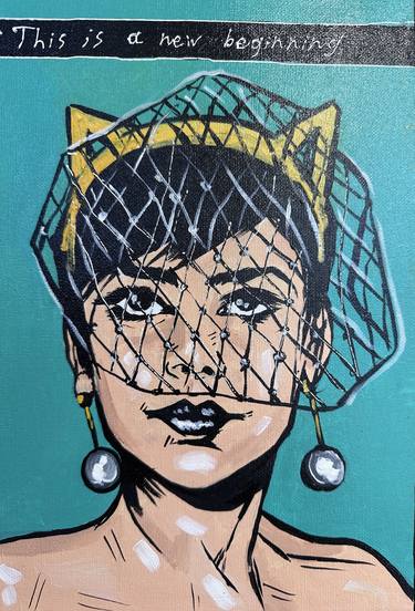 Original Pop Art Women Painting by One Man Gallery