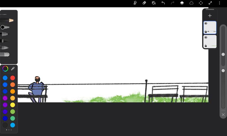 Original Color Field Painting Nature Digital by Nusrat Nem