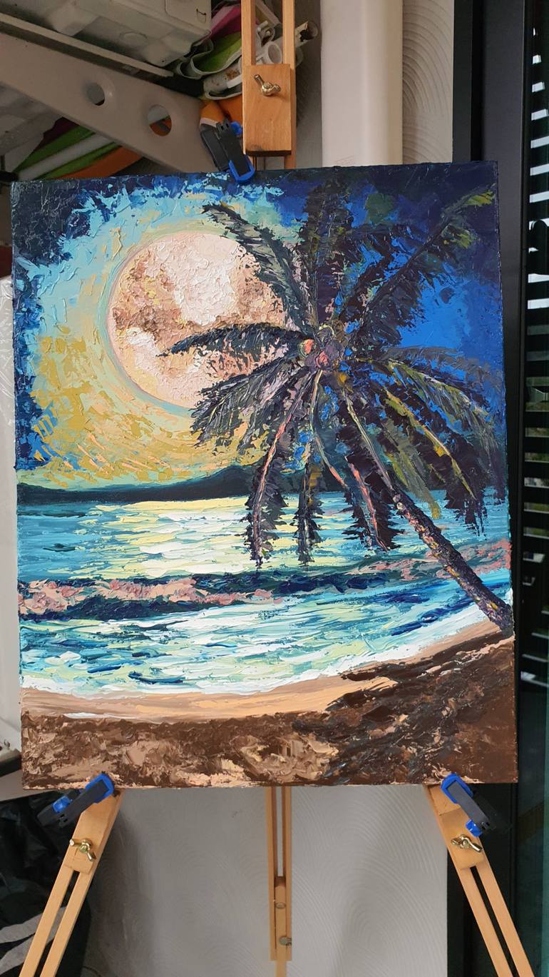 Original Impressionism Beach Painting by Marina Fisher