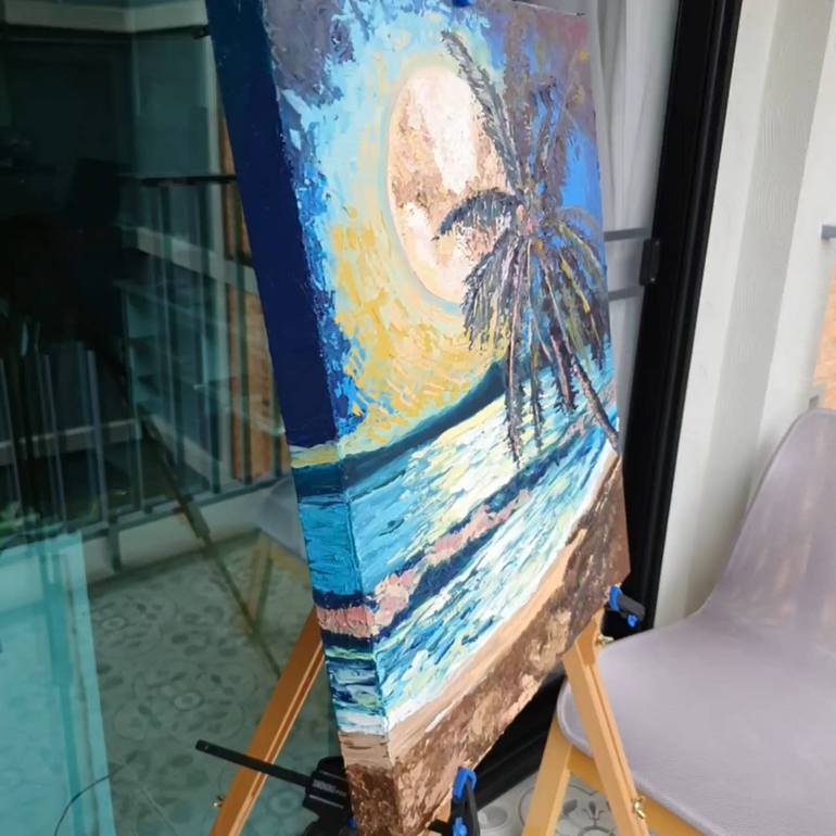 Original Impressionism Beach Painting by Marina Fisher