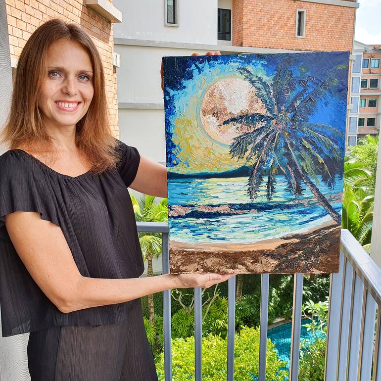 Original Impressionism Beach Painting by Marina Fisher