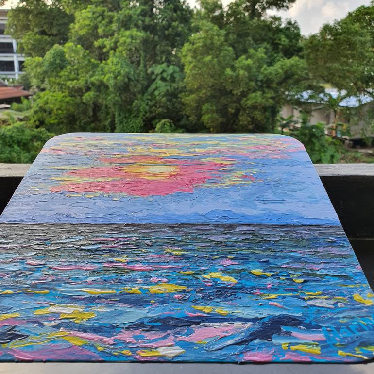 Original Abstract Beach Painting by Marina Fisher