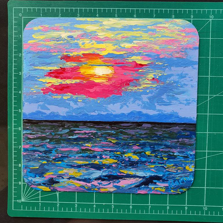 Original Abstract Beach Painting by Marina Fisher