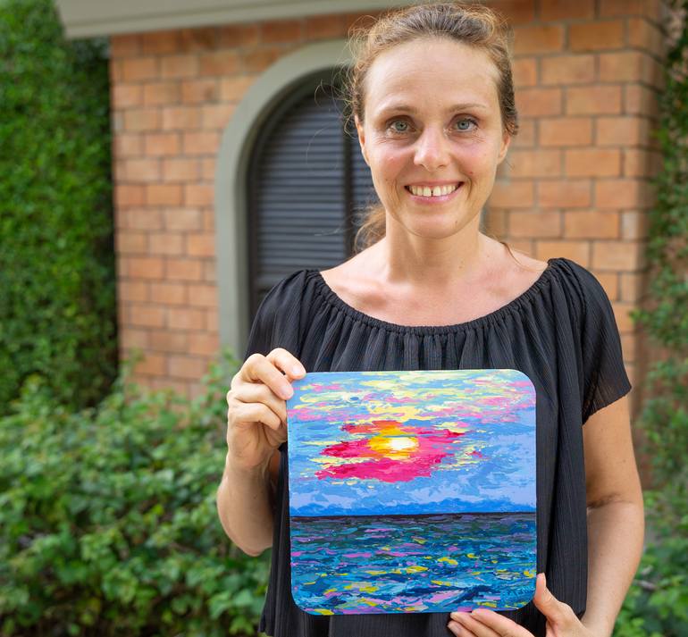 Original Abstract Beach Painting by Marina Fisher