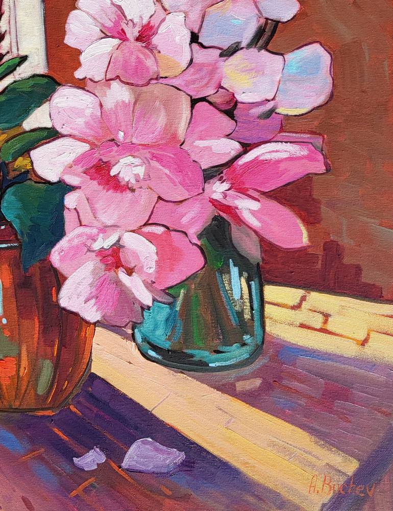 Original Contemporary Floral Painting by Andrii Bychev
