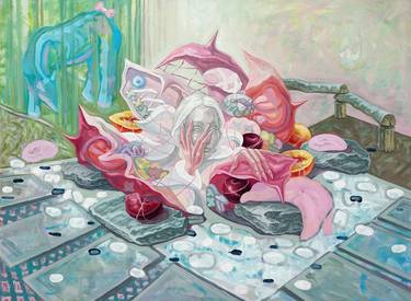 Original Surrealism Fantasy Painting by Yerkezhan Abuova