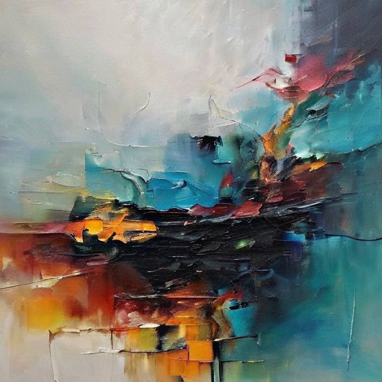 Original Abstract Expressionism Abstract Digital by Karin Blankchtein Algazi