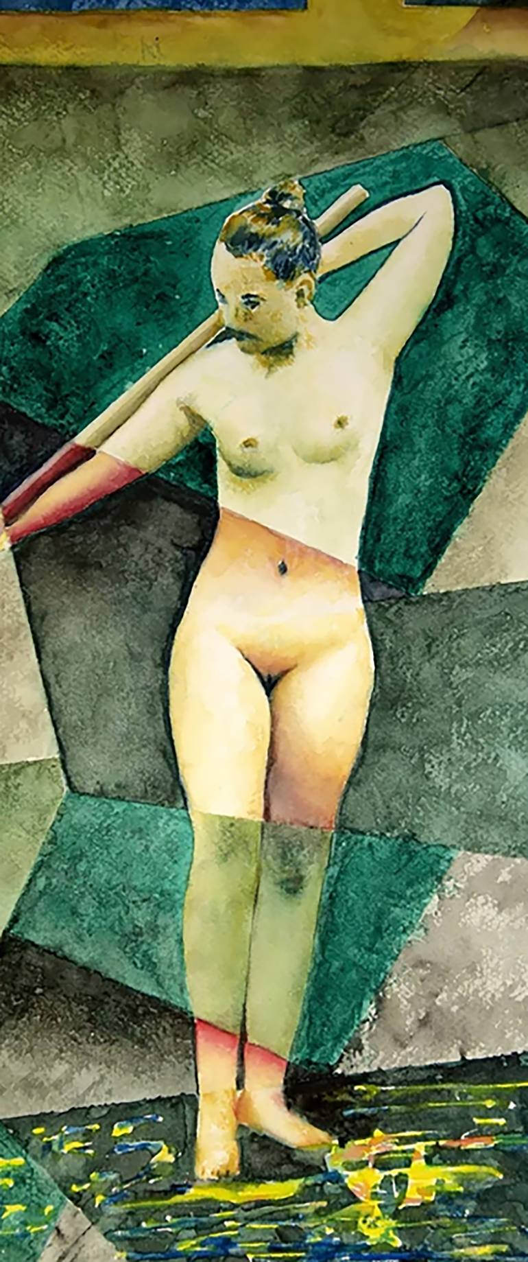 Original Abstract Nude Painting by Scola Mario