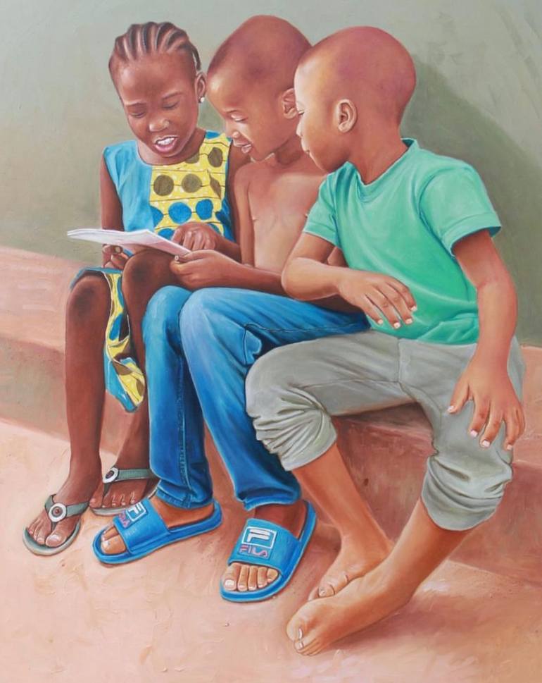 Print of Realism Family Paintings by Adeshina Adeodu