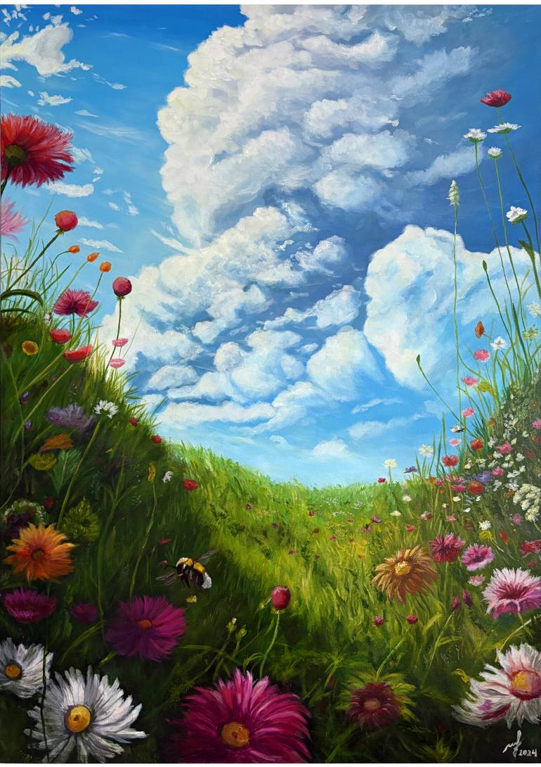 Original Landscape Painting by Olga Kalinicenko | Realism Art on Canvas | Happiness in the little things