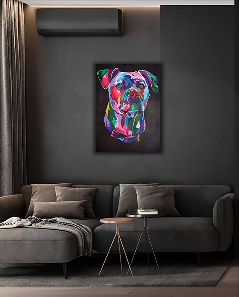 Original Contemporary Dogs Painting by Olha Platova