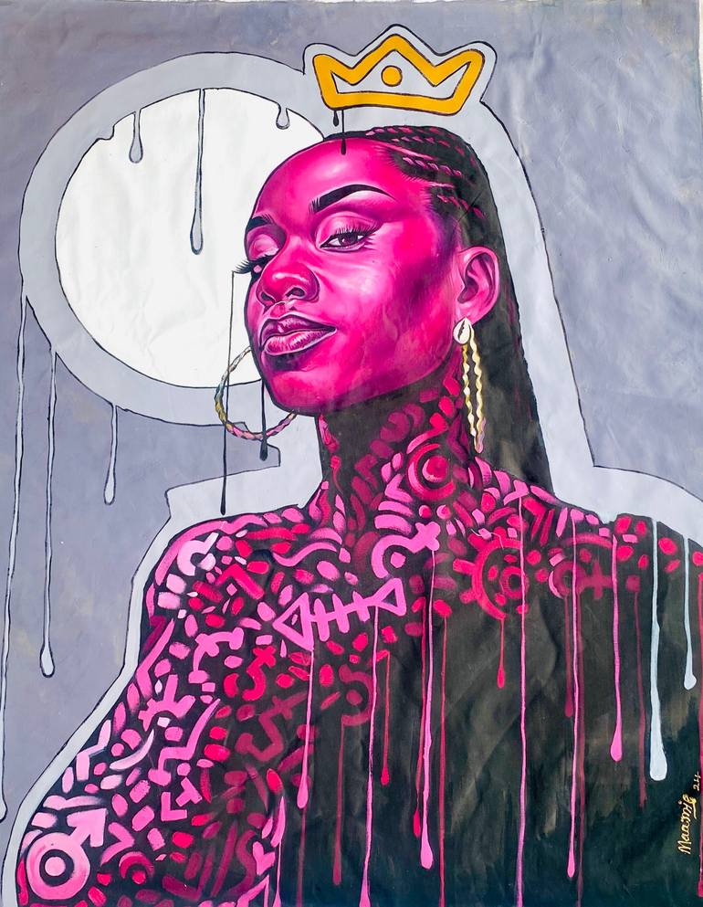 Original Expressionism Outer Space Painting by Mkpongke Godwin