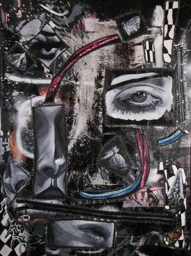 Original Cubism Pop Culture/Celebrity Mixed Media by Adrian Sinclair Hogg