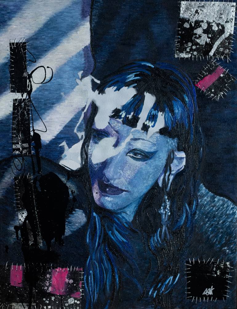 Original People Mixed Media by Adrian Sinclair Hogg | Abstract Expressionism Art on Acrylic | Study for a Portrait of V