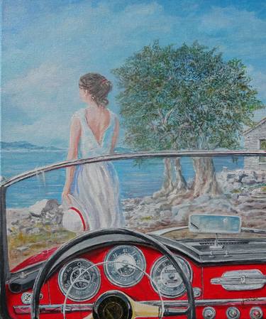 Original Figurative Automobile Paintings by Sinisa Saratlic