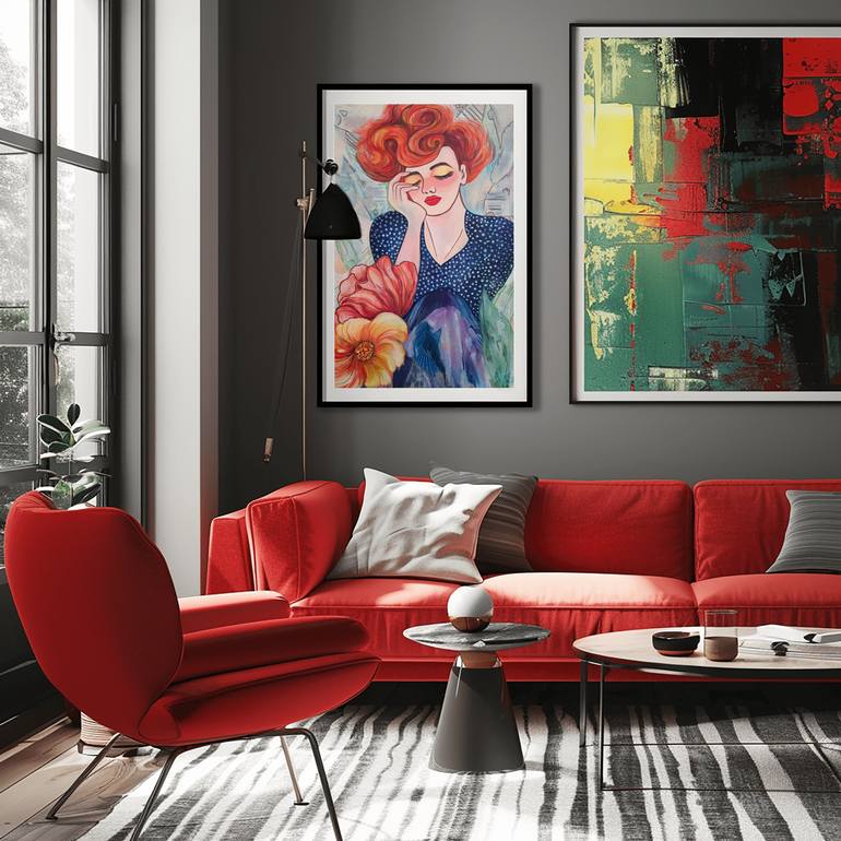 Original Abstract Women Painting by Elena Gotovtseva