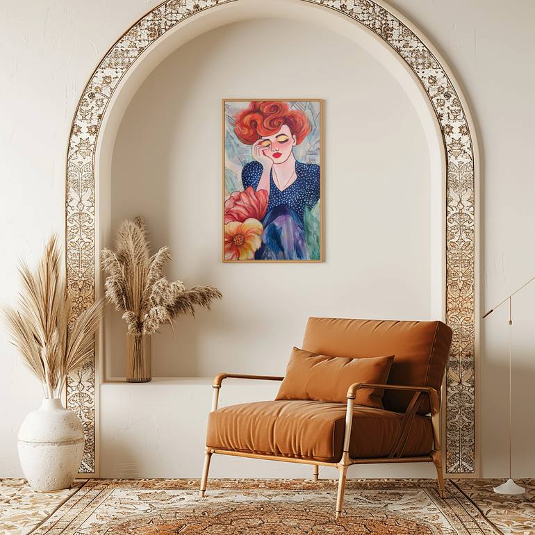 Original Abstract Women Painting by Elena Gotovtseva