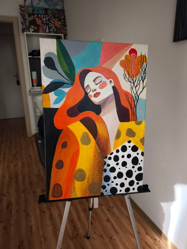 Original Abstract Women Painting by Elena Gotovtseva