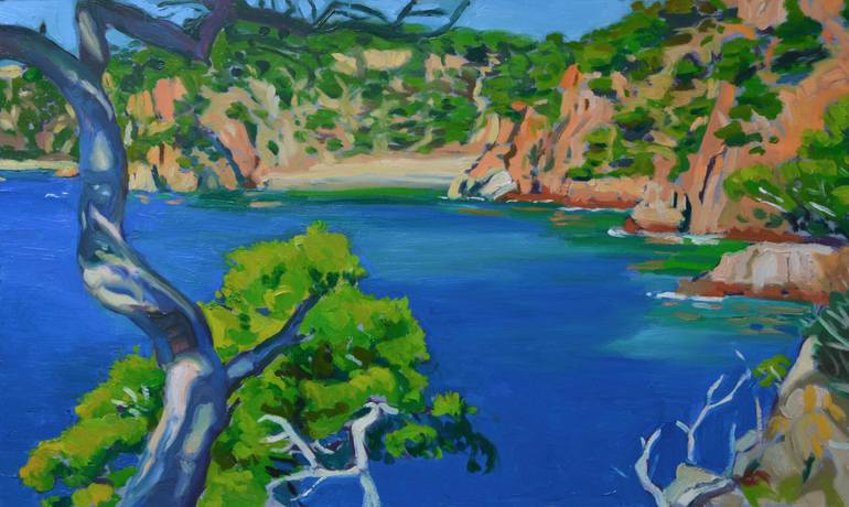 Original Seascape Painting by Ricard Marti | Color Field Painting Art on Canvas | Cala del Vigata (Costa Brava)