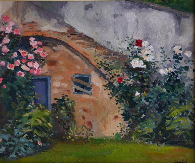 Original Landscape Painting by Ricard Marti | Color Field Painting Art on Canvas | The Corner of the Flowers