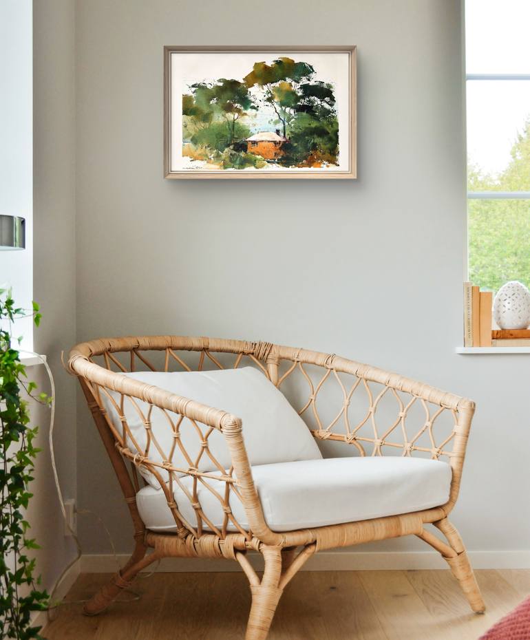 Original Art Deco Nature Painting by David Xu