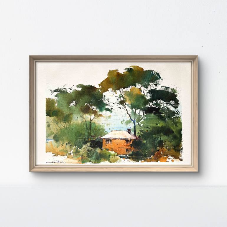 Original Art Deco Nature Painting by David Xu