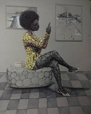 Original Abstract Expressionism People Drawings by Damola Adeyemo