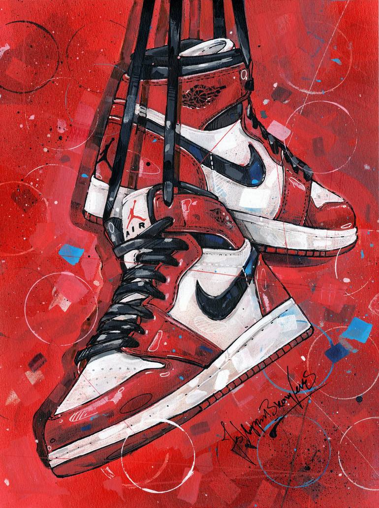 Nike air jordan retro OG gs Chicago painting 30x40 cm Painting