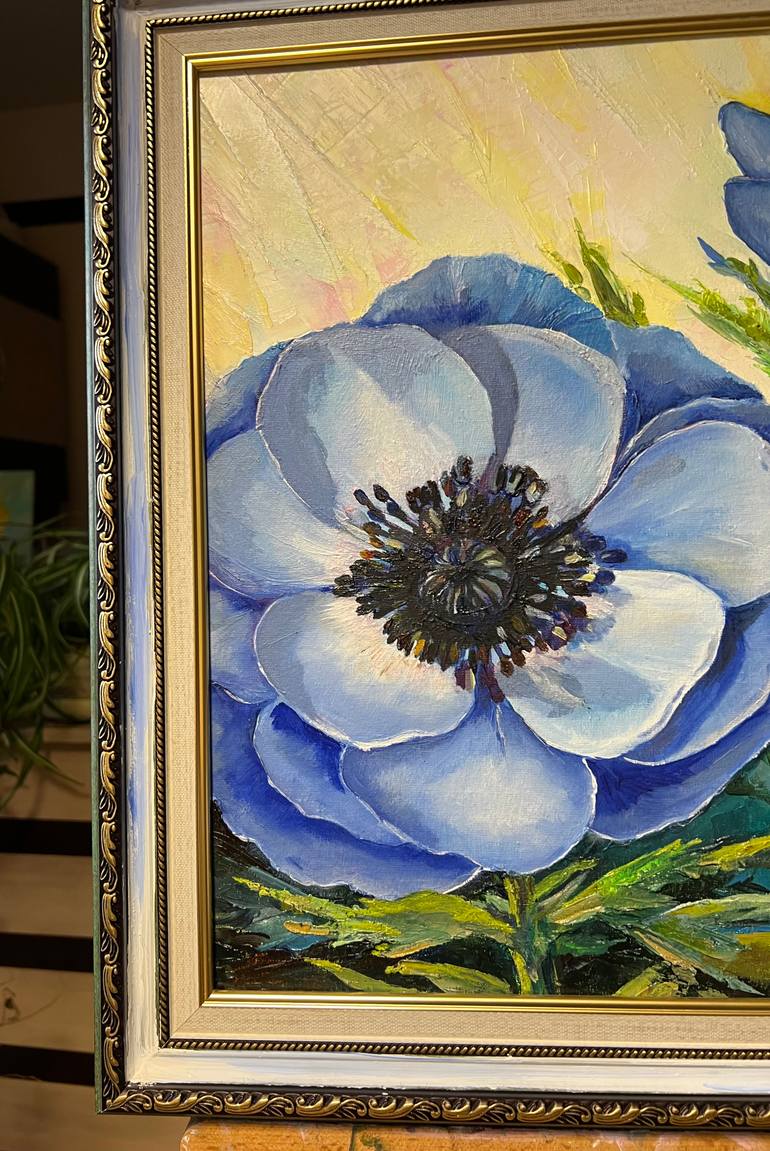 Original Art Deco Floral Painting by Nataliia Martseniuk