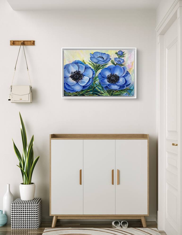 Original Art Deco Floral Painting by Nataliia Martseniuk