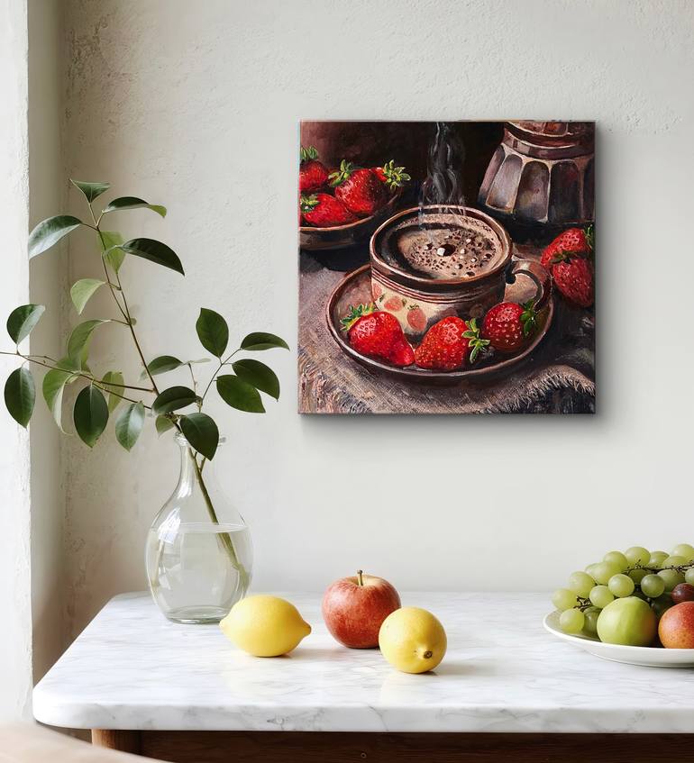 Original Photorealism Food & Drink Painting by Nataliia Martseniuk