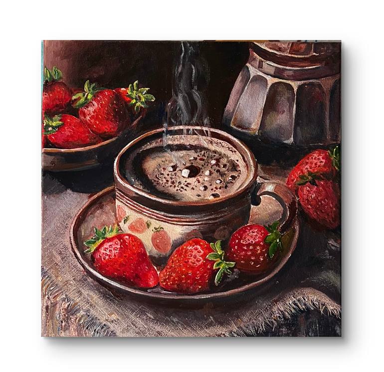 Original Photorealism Food & Drink Painting by Nataliia Martseniuk