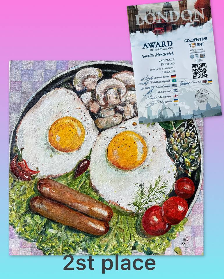 Original Photorealism Food & Drink Painting by Nataliia Martseniuk