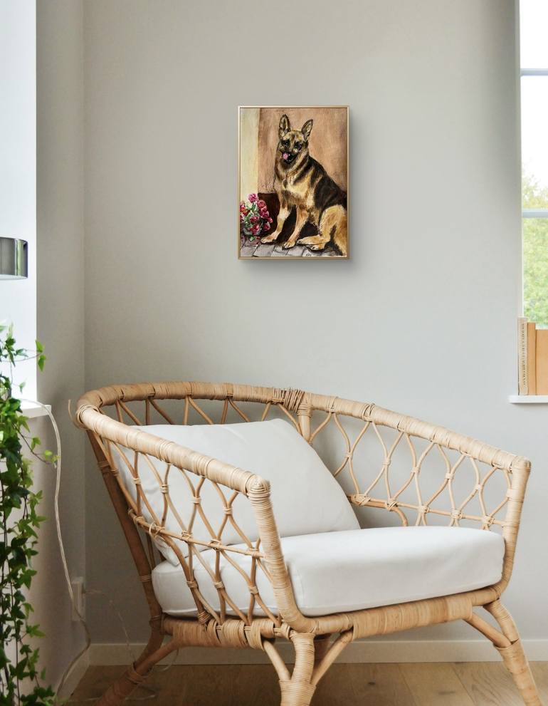 Original Photorealism Dogs Painting by Nataliia Martseniuk