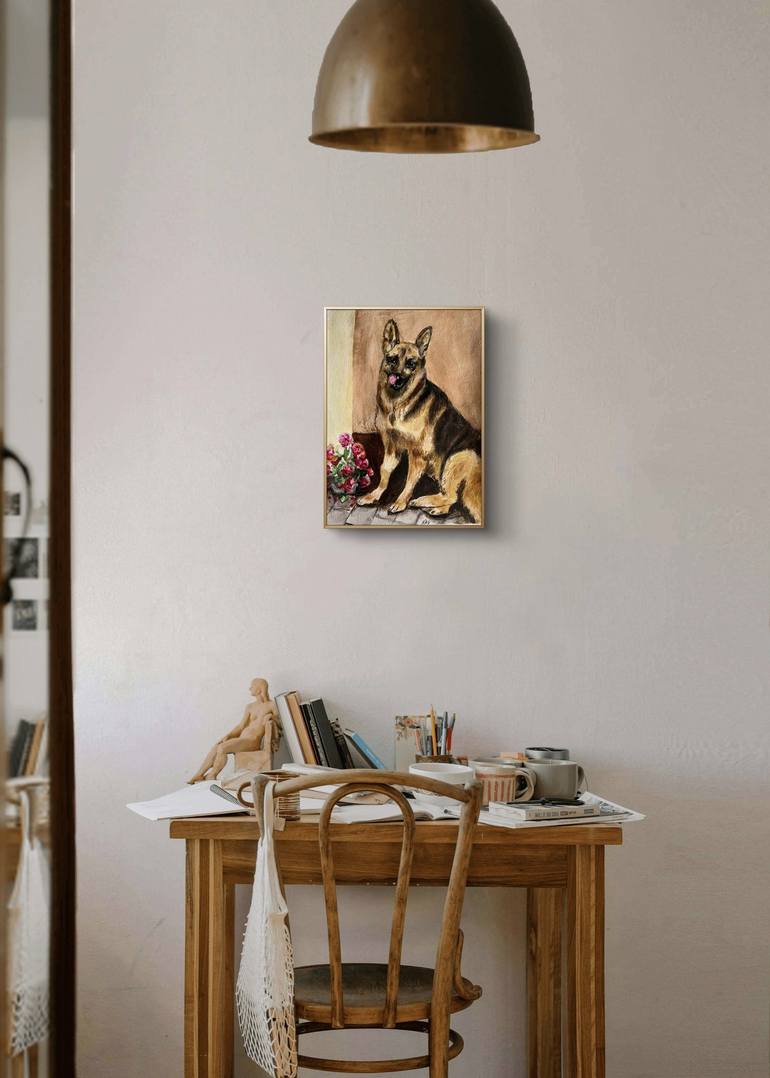 Original Photorealism Dogs Painting by Nataliia Martseniuk