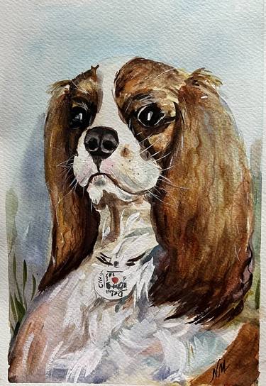 Original Impressionism Dogs Painting by Nataliia Martseniuk